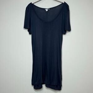 Halogen Gray Rayon T-Shirt Size S Scoop Neck